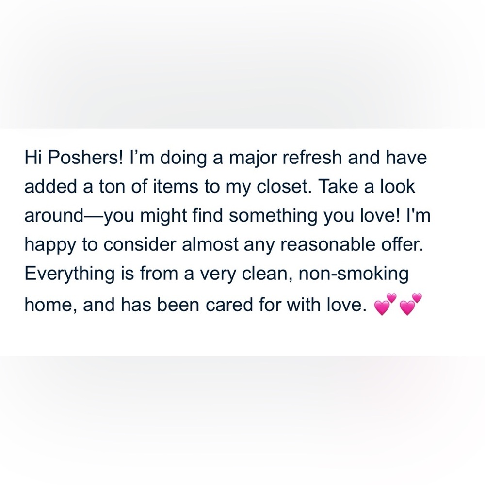 Welcome Message for Poshmark Closet